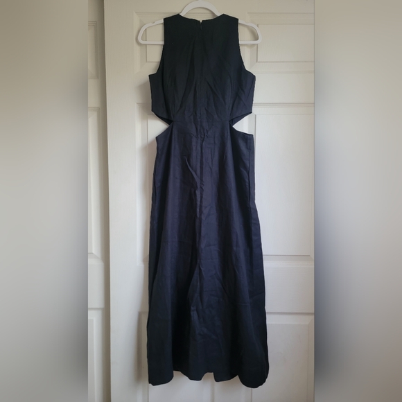 NWT Boden Black‎ Cut Out Linen Midi Dress Size 8 - Picture 6 of 13